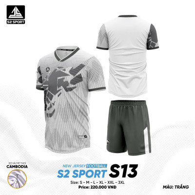 ÁO BÓNG ĐÁ KHÔNG LOGO S2 SPORT S13